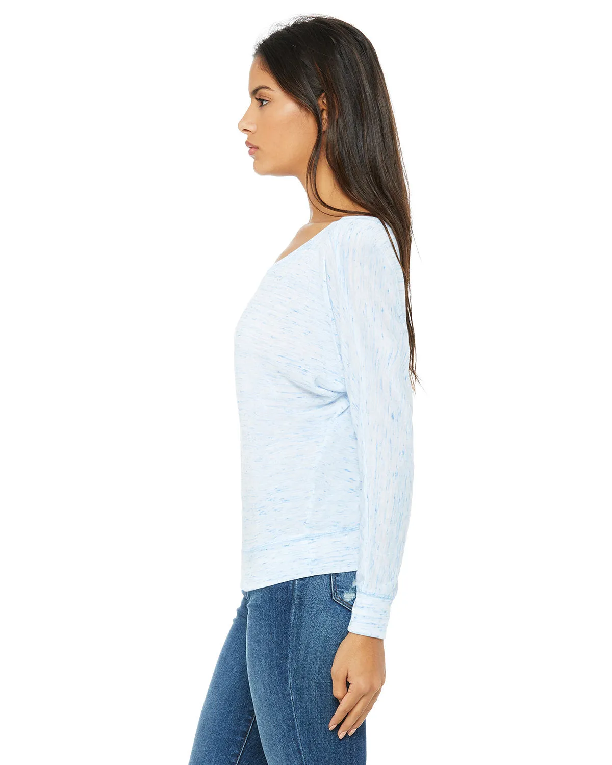 Bella   Canvas Ladies' Flowy Long-Sleeve Off Shoulder T-Shirt