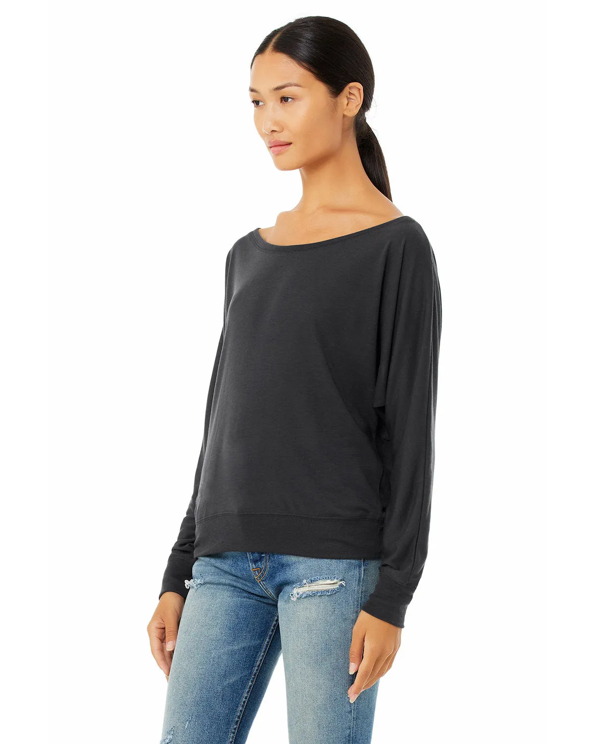 Bella   Canvas Ladies' Flowy Long-Sleeve Off Shoulder T-Shirt