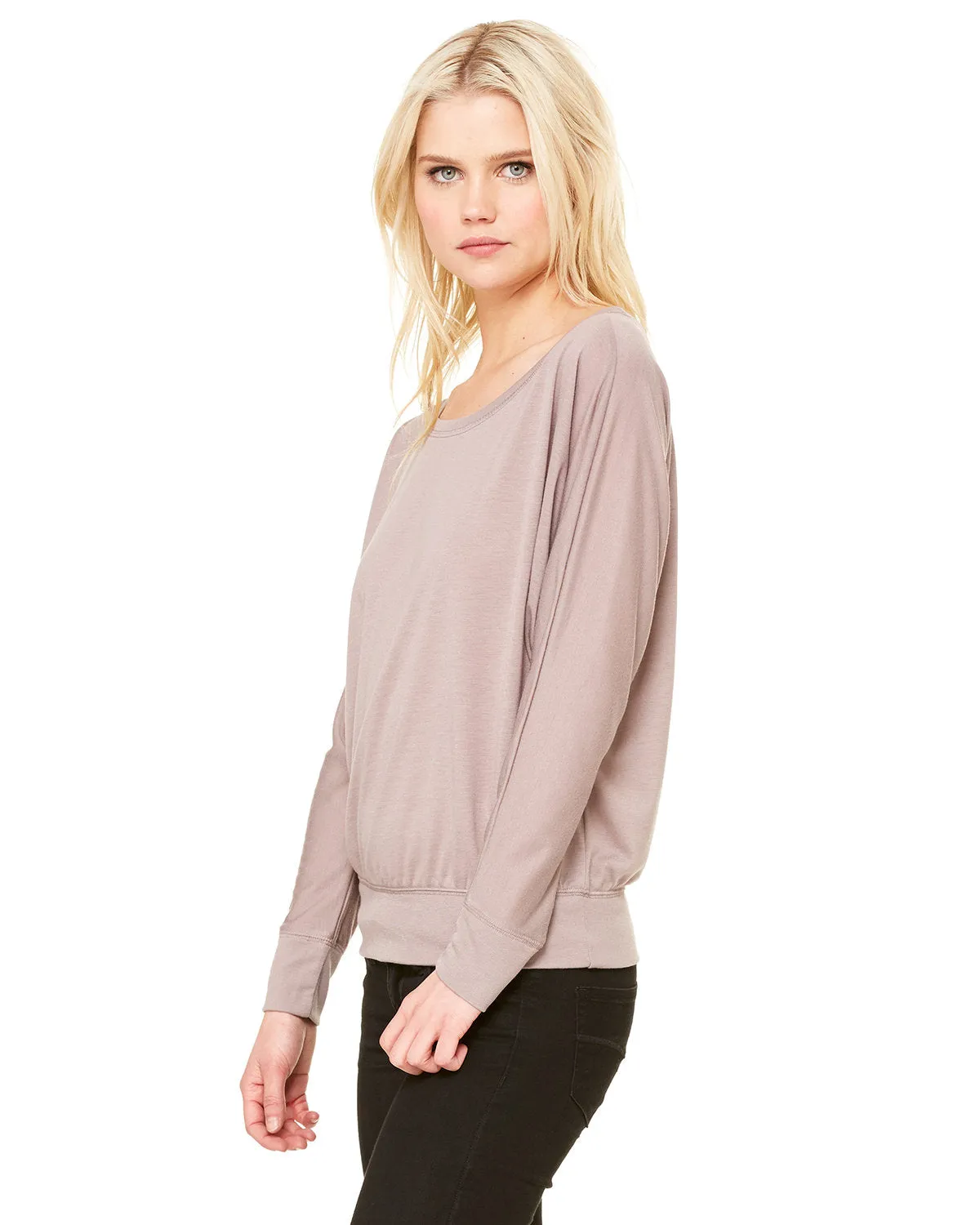 Bella   Canvas Ladies' Flowy Long-Sleeve Off Shoulder T-Shirt