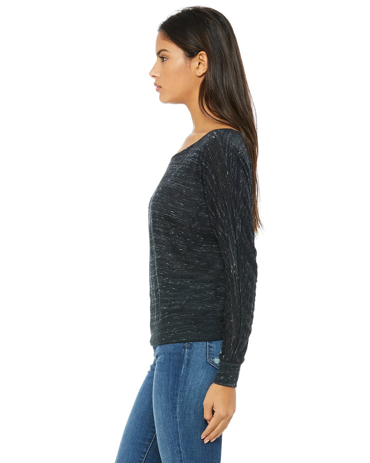 Bella   Canvas Ladies' Flowy Long-Sleeve Off Shoulder T-Shirt