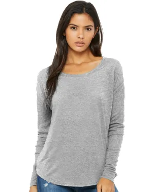 BELLA   CANVAS Womenâ€™s Flowy 2x1 Ribbed Long Sleeve Tee
