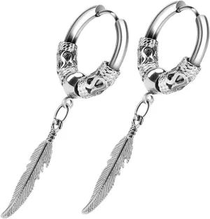 BESTYASH Fashion Earrings Silver Hoop Dangle Earrings for Women Men Minimalist Design