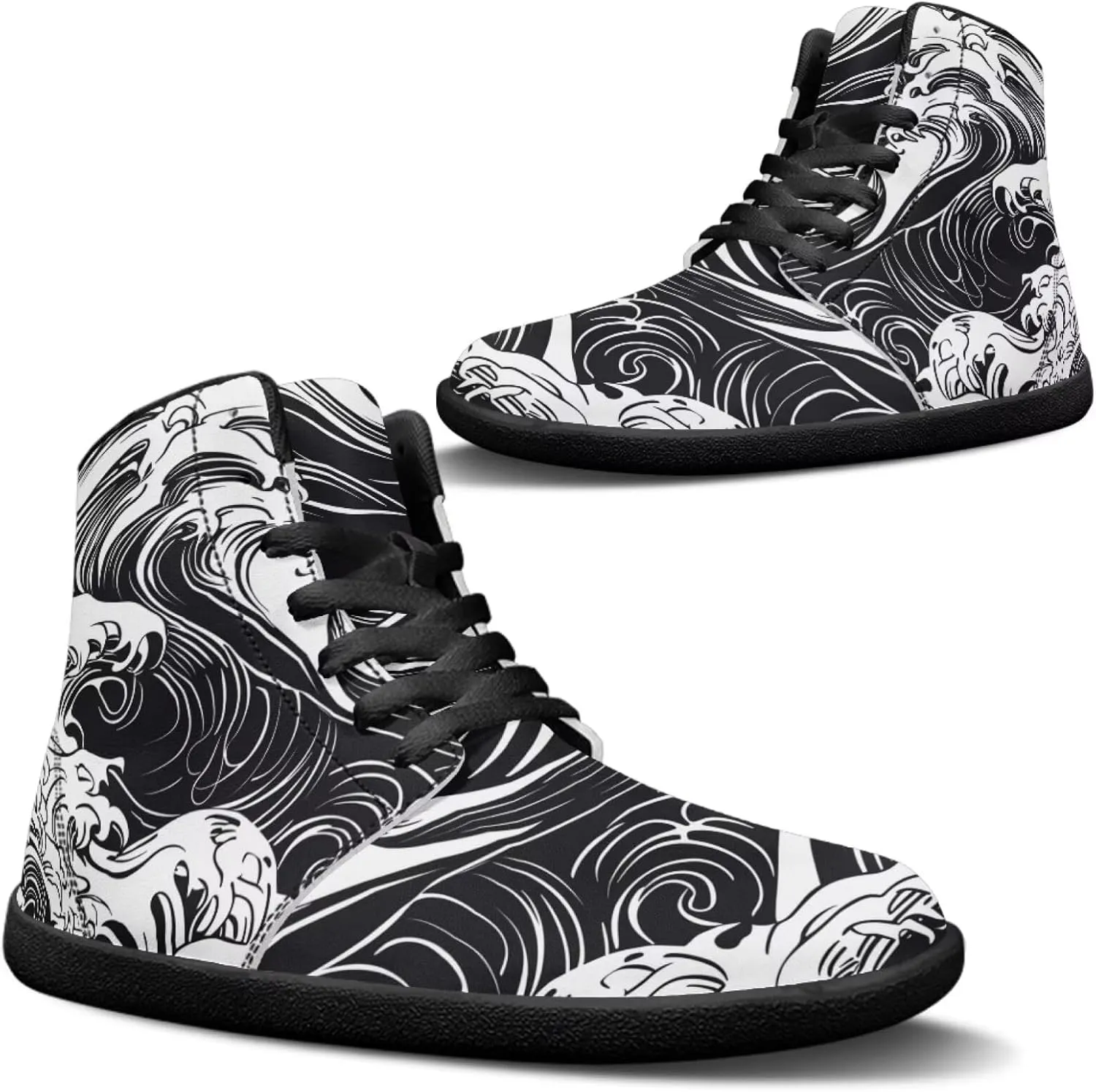 Binienty Mens Barefoot Shoes High Top Womens Minimalist Trail Running Barefoot Shoes Wide Toe Box