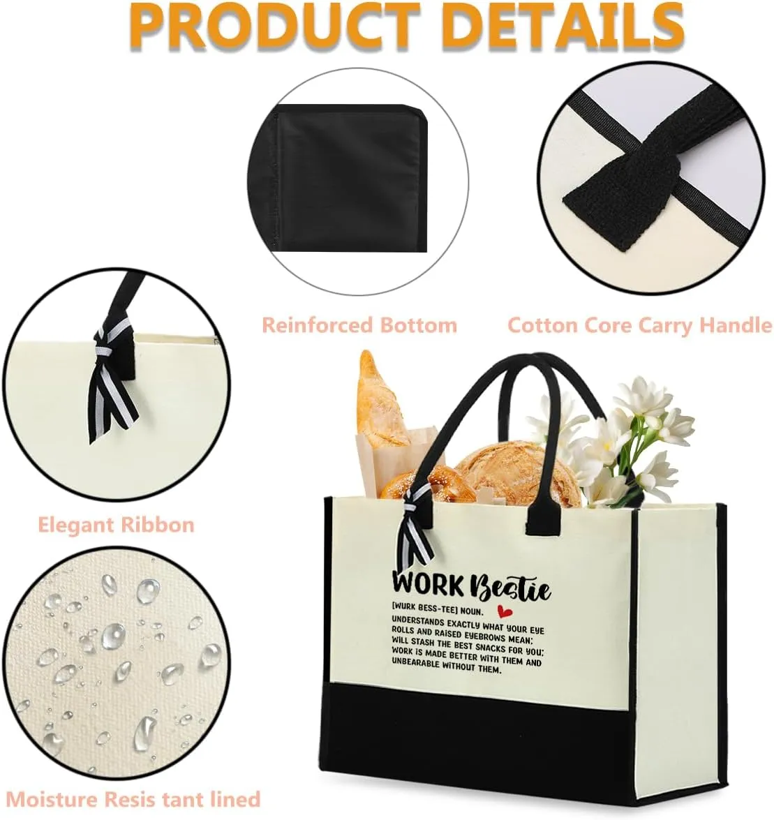 Blue Leaves Soul Sister Gifts Work Besties Gifts for Women Tote Bag Waterproof Large Reusable Grocery Bags Friendship Gifts