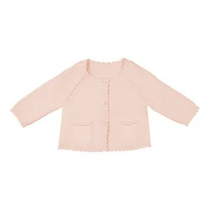 Blush Scallop Edge Infant Cardigan