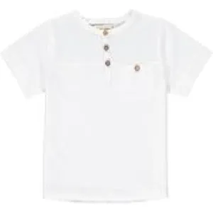 Boardwalk White Pique Henley Boys Tee - Select Size
