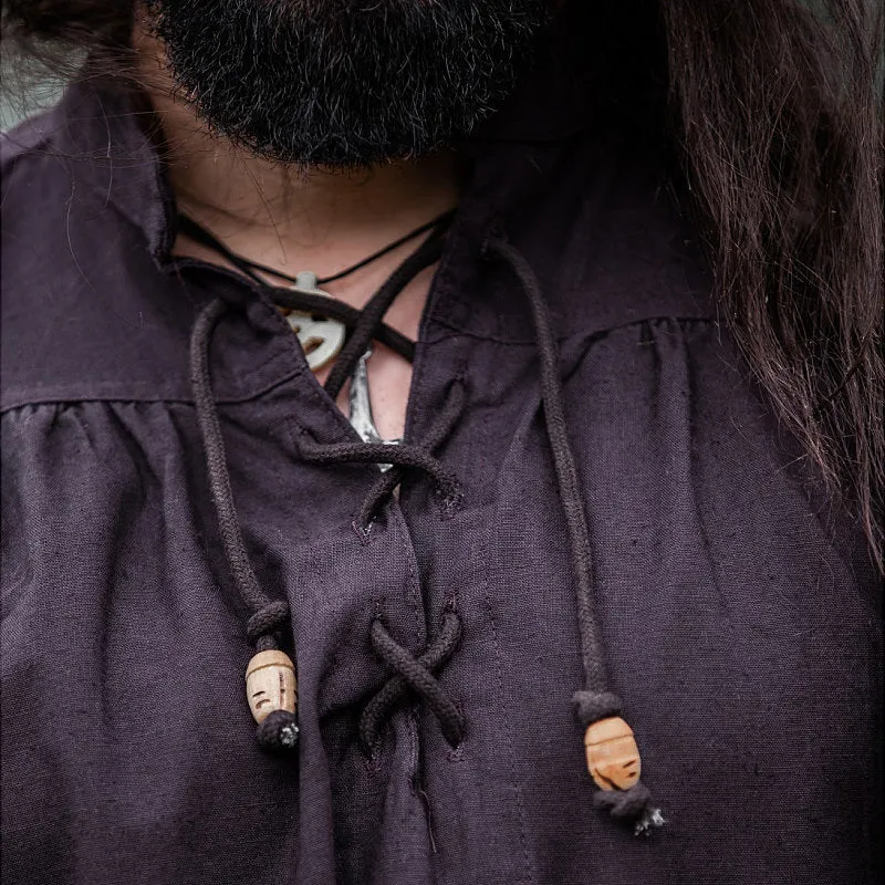 Brown Wide Cut Medieval Shirt - Soft Cotton