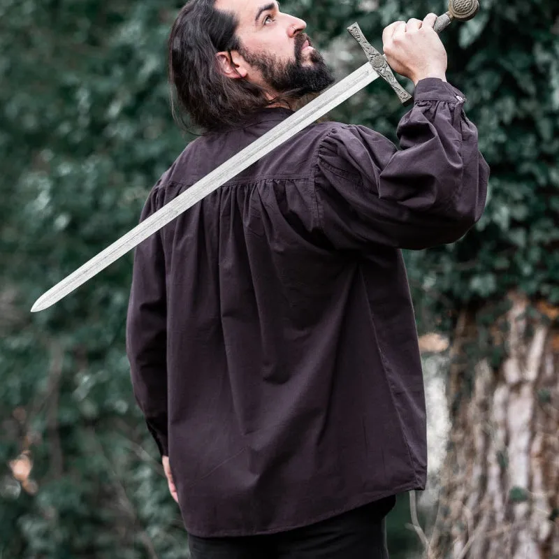 Brown Wide Cut Medieval Shirt - Soft Cotton