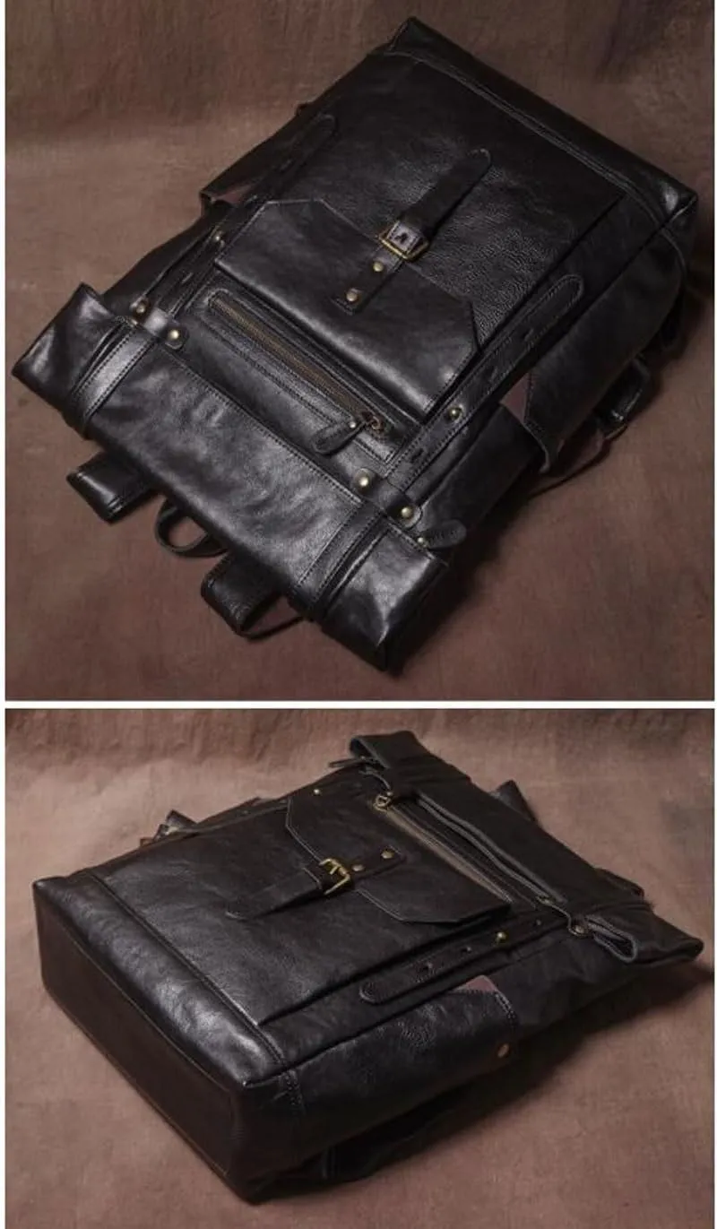 Business Backpacks Mens Genuine Leather Briefcases Laptop Bags Casual Daypack Travel Bags Computers Bags