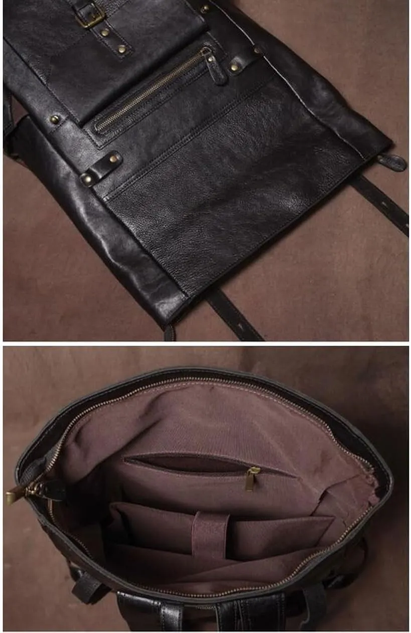 Business Backpacks Mens Genuine Leather Briefcases Laptop Bags Casual Daypack Travel Bags Computers Bags