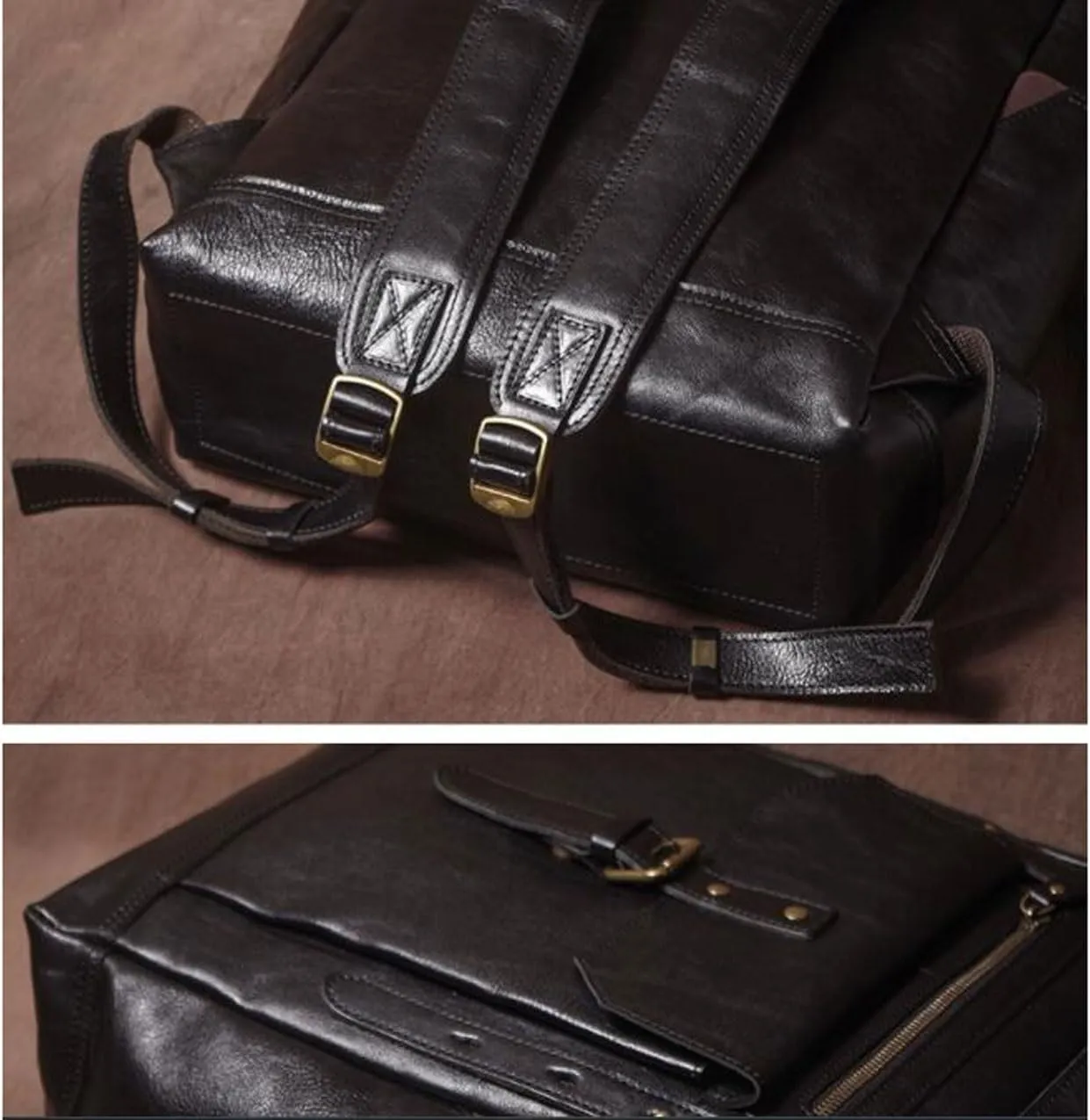Business Backpacks Mens Genuine Leather Briefcases Laptop Bags Casual Daypack Travel Bags Computers Bags