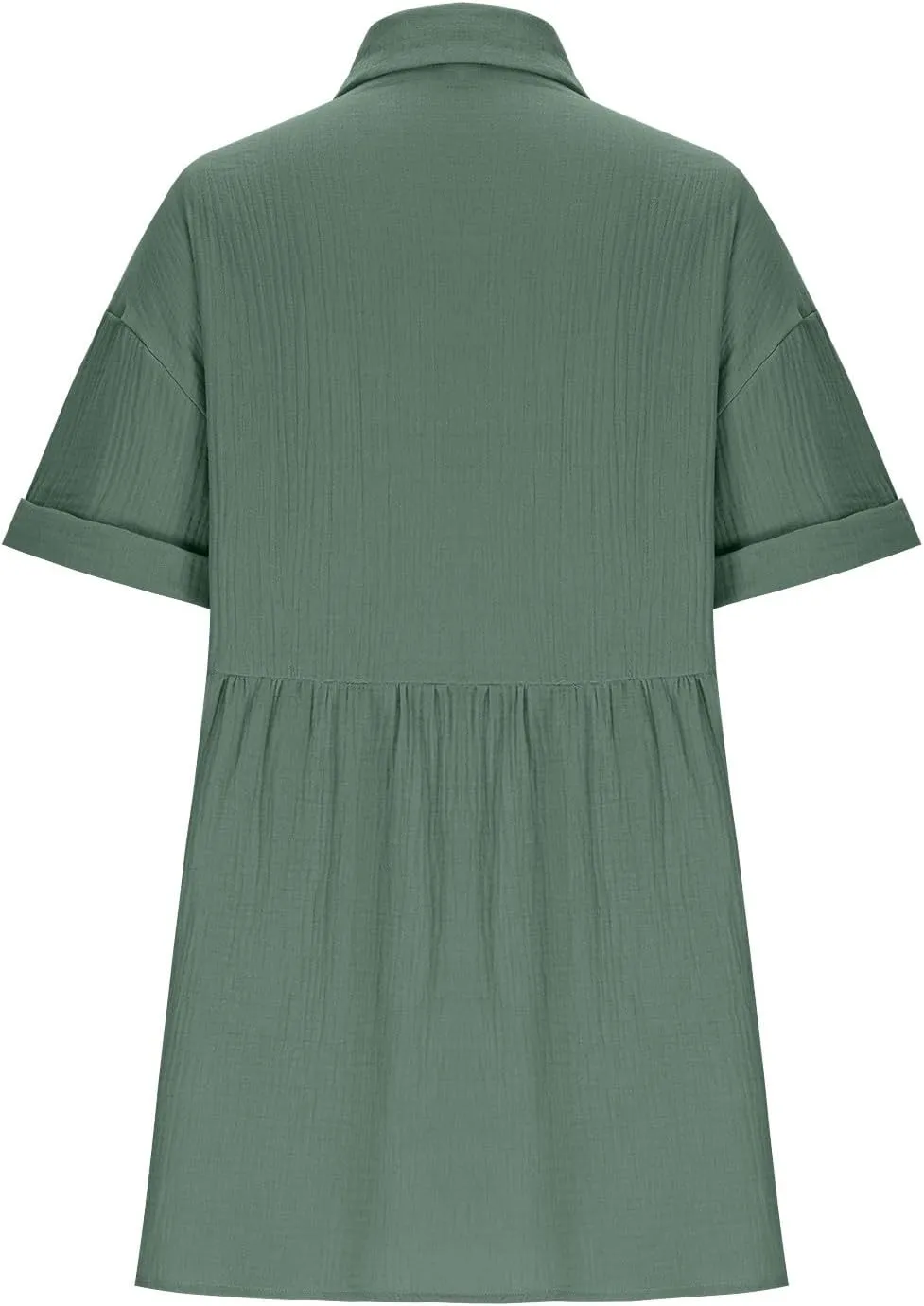 Button Down Babydoll Dress for Women Casual Summer Ruffle Mini Dresses 2025 Trendy Vacation Clothes Loose Sundress
