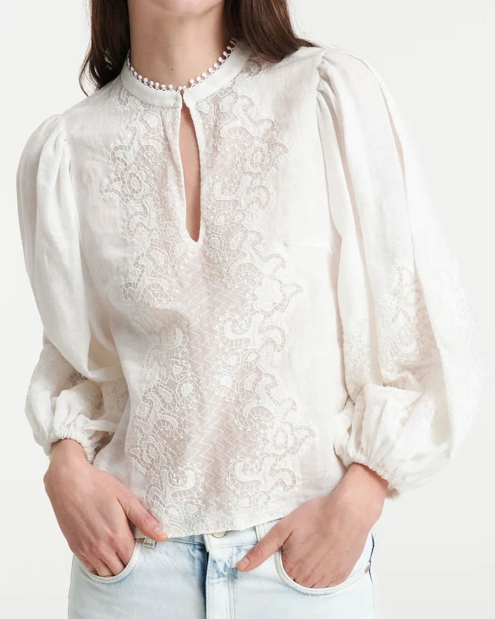 Camellia White Delicate Transparencies Blouse