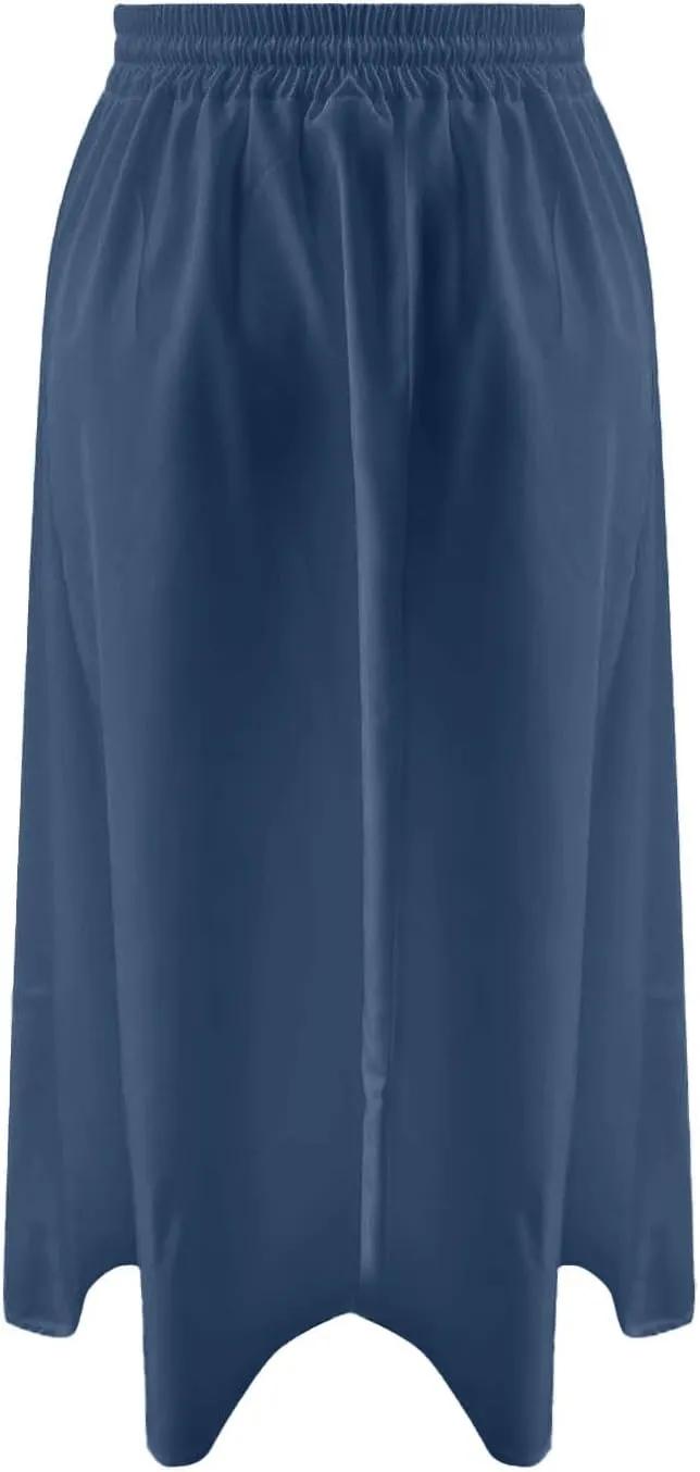 Casual Midi Skirts for Women Summer Comfy Drawstring Knee Length Skirts Trendy Elastic Waist Travel Skorts with Pockets