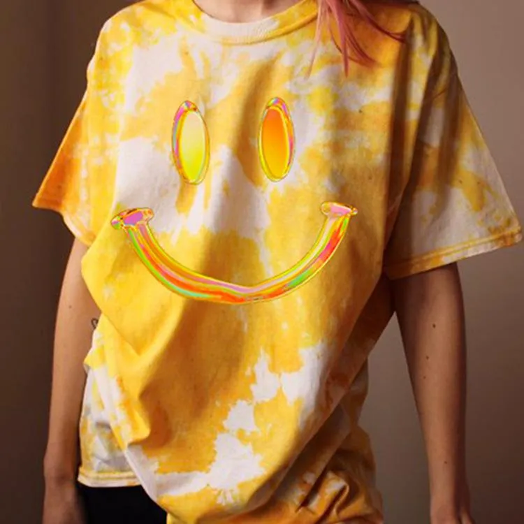 Casual round neck short sleeve printed basic pullover women's T-shirt