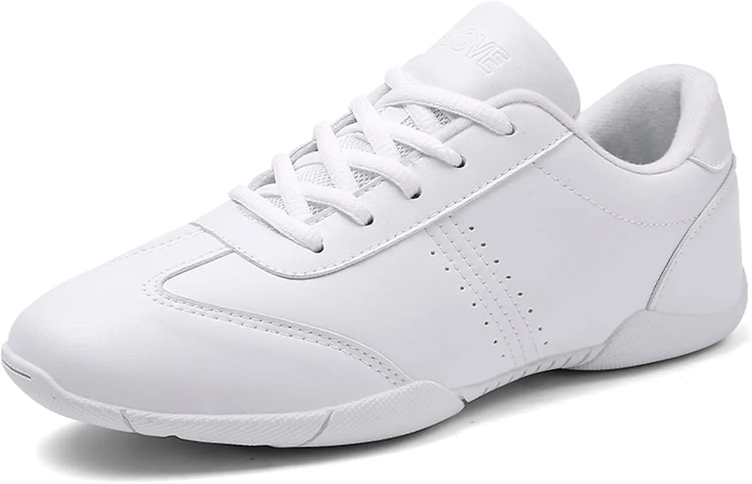 CERYTHRINA Women White Cheerleading Dance Shoes Girls Cheer Shoes Lace-Up Athlete Training Cheerleading Sneakers Lightweight Competition Sneakers