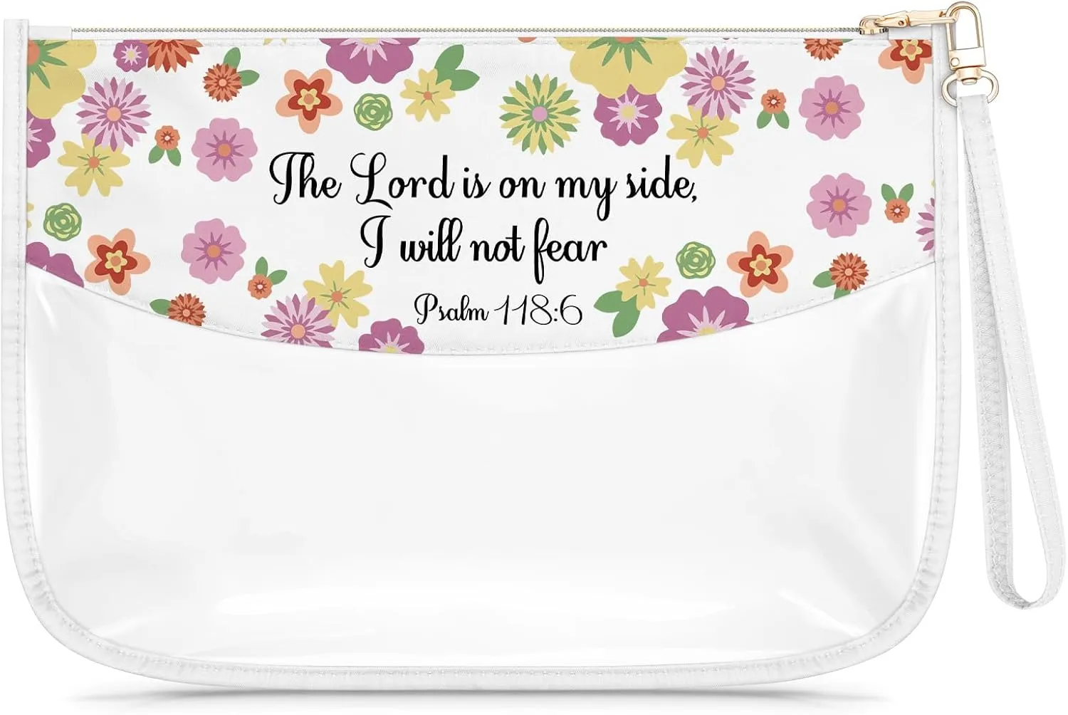 Christian Clear Makeup Bag Bible Verse Religious Gift Scripture Quotes for Her Daughter Sister Cosmetic Bag Easter Christmas Birthday Present Affirmations Present Travel Pouch