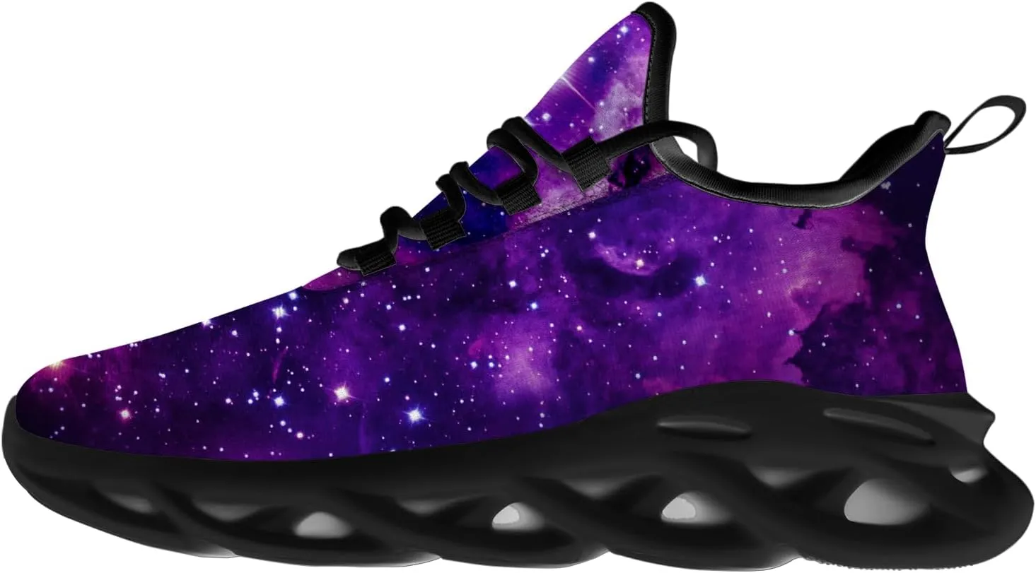Ciadoon Galaxy Shoes for Men Women Road Running Shoes Non-Slip Walking Tennis Sneakers Cross Trainer Shoes Gifts