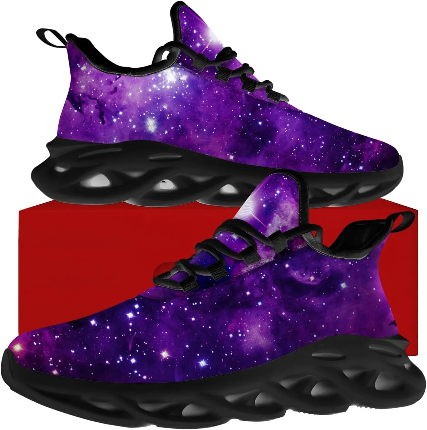 Ciadoon Galaxy Shoes for Men Women Road Running Shoes Non-Slip Walking Tennis Sneakers Cross Trainer Shoes Gifts
