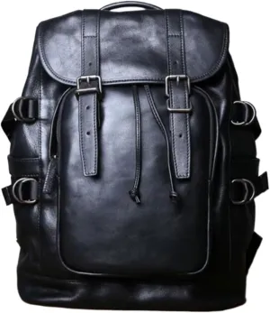 Computers Bags Luggage Travel Bags Backpacks Genuine Leather Laptop Bags Mens Casual Daypack Briefcases(Black)