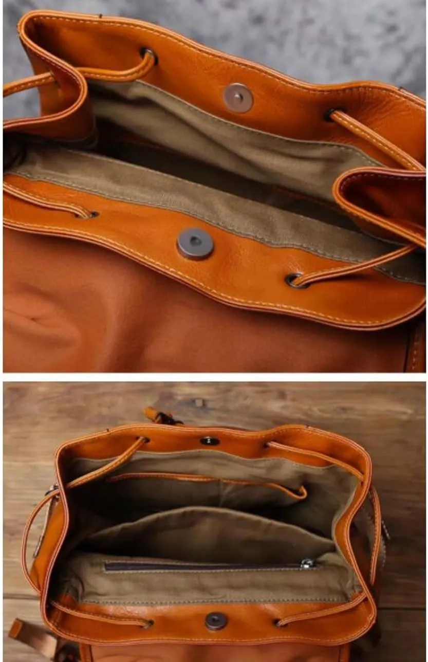 Computers Bags Luggage Travel Bags Backpacks Genuine Leather Laptop Bags Mens Casual Daypack Briefcases(Brown-2)