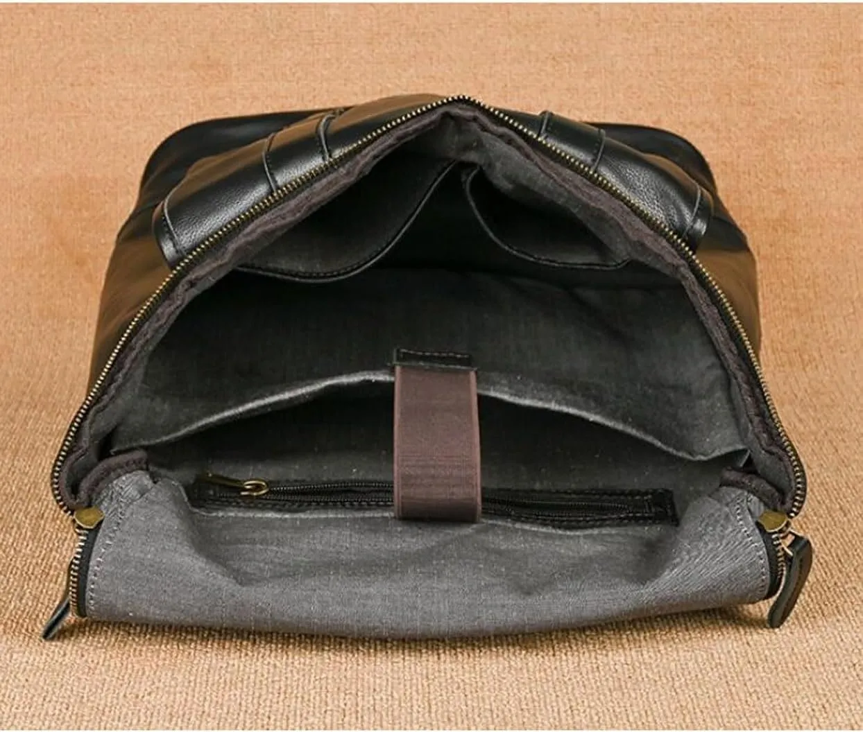 Computers Bags Mens Backpacks Genuine Leather Laptop Bags Casual Daypack Briefcases Luggage Travel Bags 16.5Inch