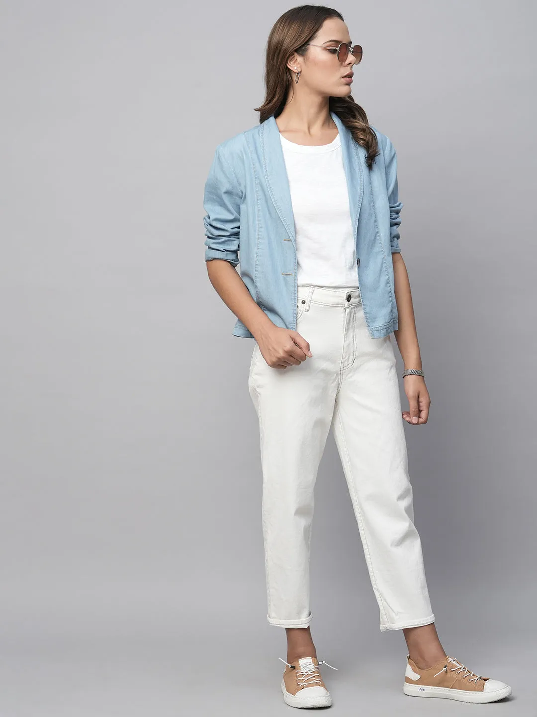 Cotton Tencel Denim Unlined Fluid Jacket