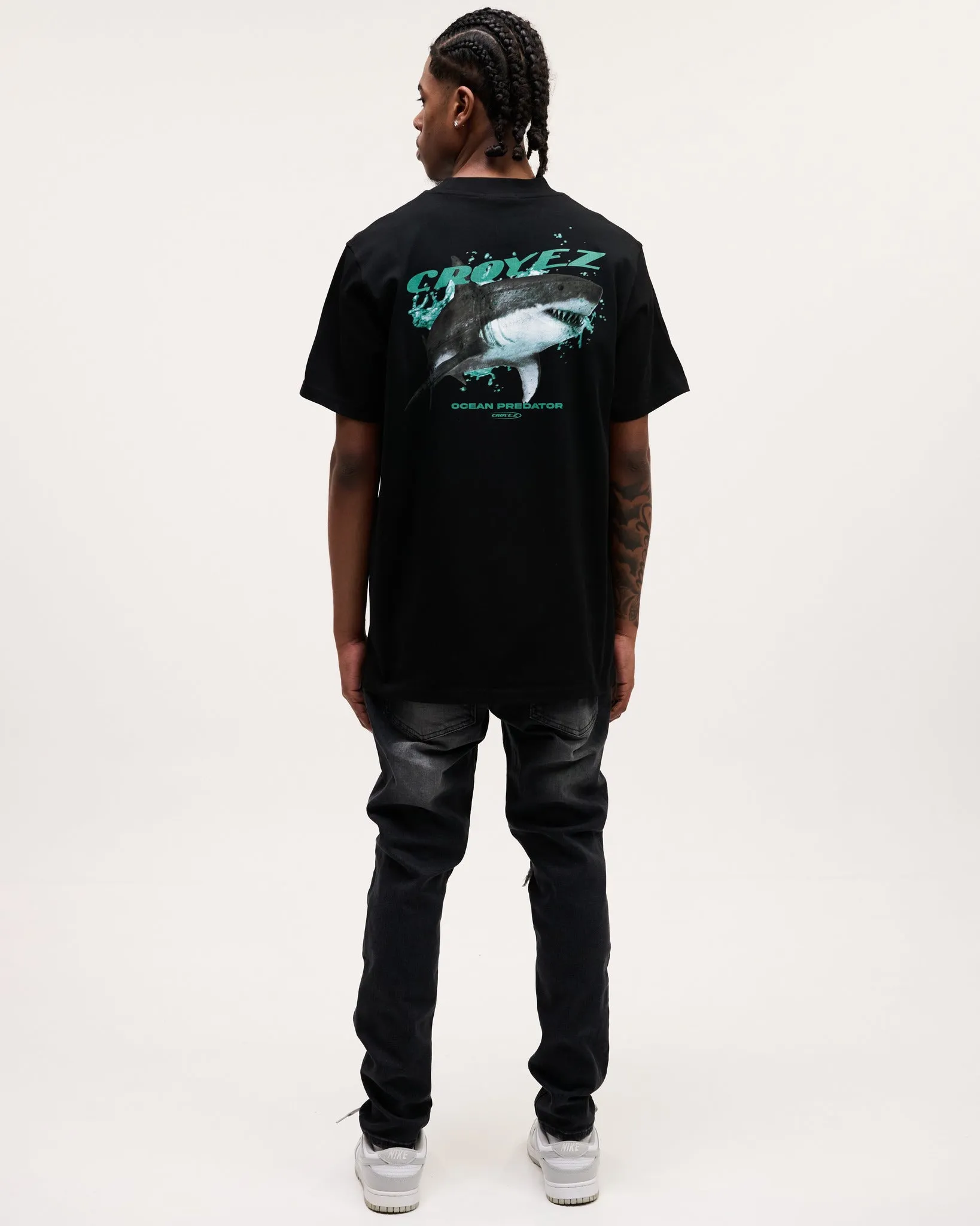 CROYEZ SHARK T-SHIRT - BLACK/TEAL