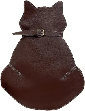 Cute Cat Bag PU Leather Sling - Solid Color Satchel Purse and Shoulder Bag for Women, Funny Fashion (Brown)