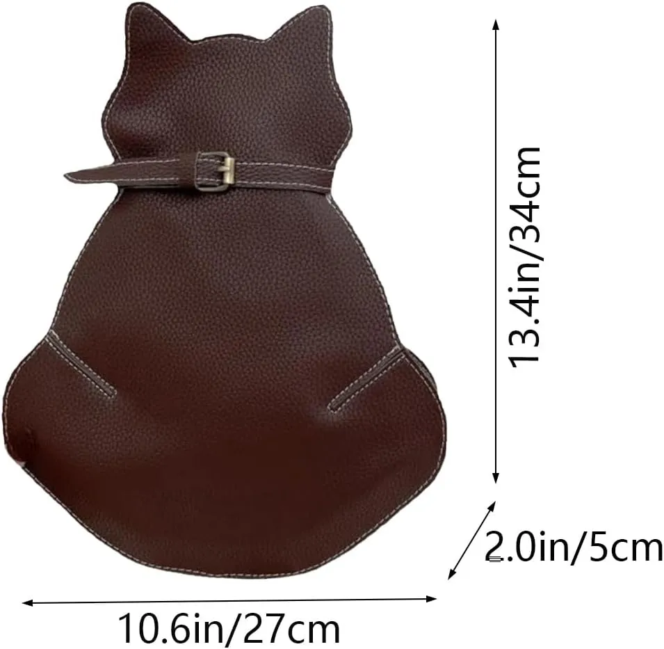 Cute Cat Bag PU Leather Sling - Solid Color Satchel Purse and Shoulder Bag for Women, Funny Fashion (Brown)