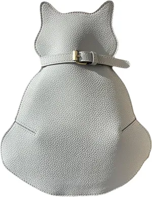 Cute Cat Bag PU Leather Sling - Solid Color Satchel Purse and Shoulder Bag for Women, Funny Fashion (White)