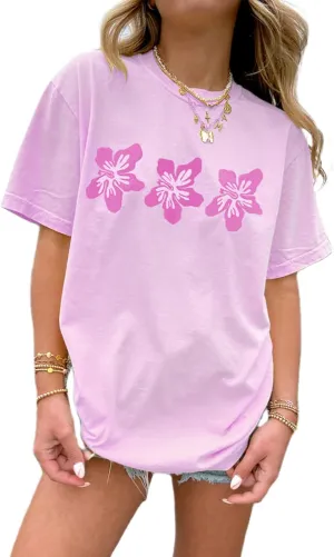 Cute Oversized Graphic Tees for Women Teen Girls Y2k Short Sleeve Graphic Baggy Shirt Vintage Aesthetic Streetwear