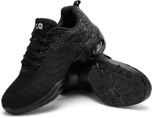 Dance Shoes for Women Jazz Shoes Women Dance Sneakers Breathable Air Cushion Split Sole Athletic Walking Dance Shoes Platform Shoe