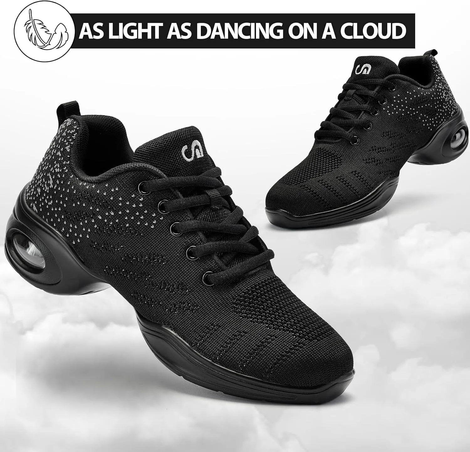 Dance Shoes for Women Jazz Shoes Women Dance Sneakers Breathable Air Cushion Split Sole Athletic Walking Dance Shoes Platform Shoe