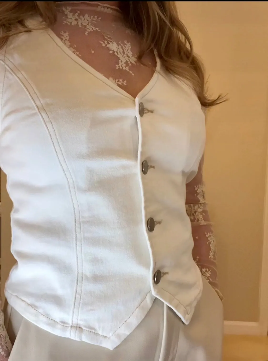 Denim Button Down Vest