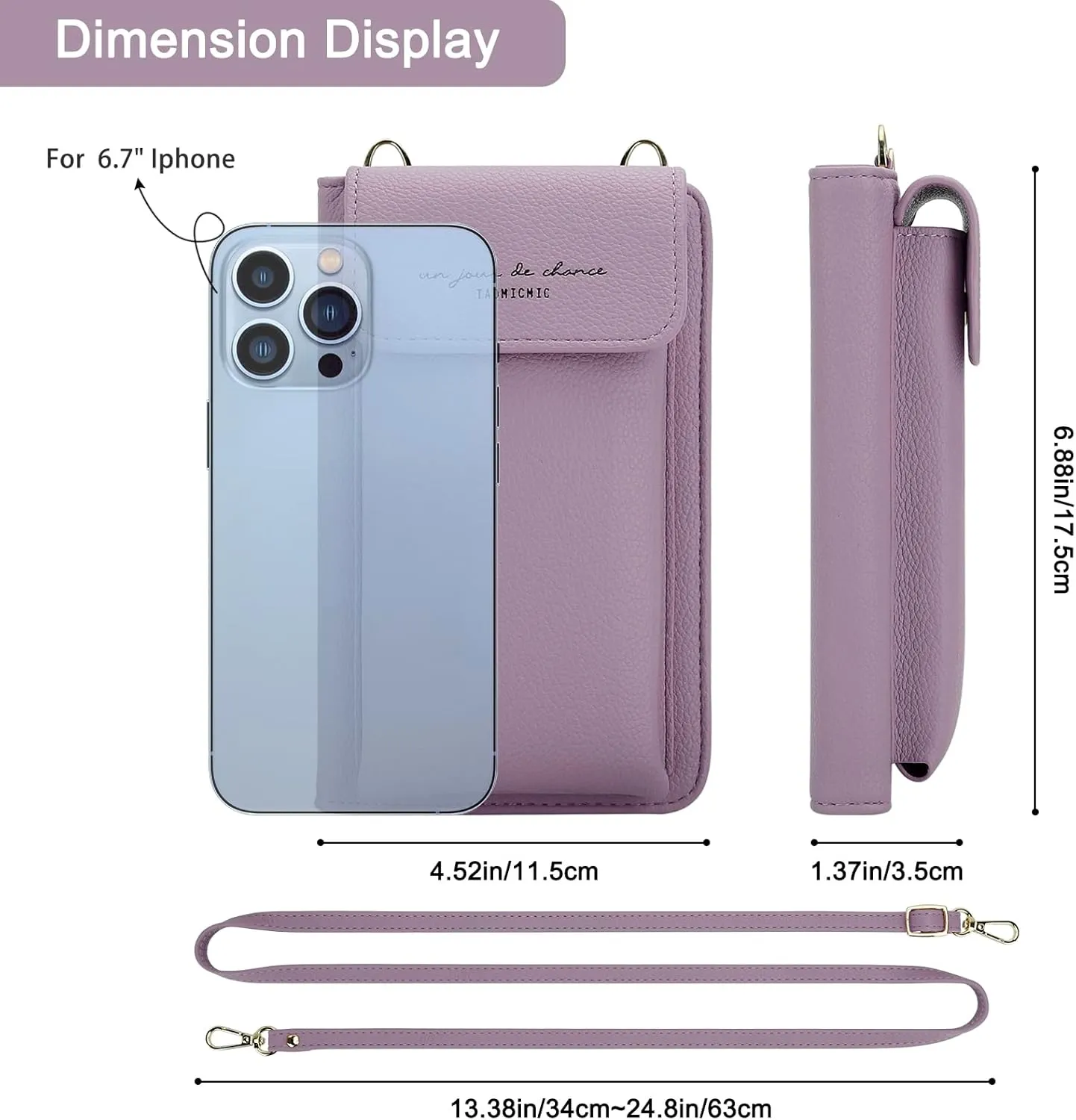 DOB SECHS Leather Passport Wallet Crossbody Phone Bag, RFID Blocking Passport Holder Credit Cards Case for Women