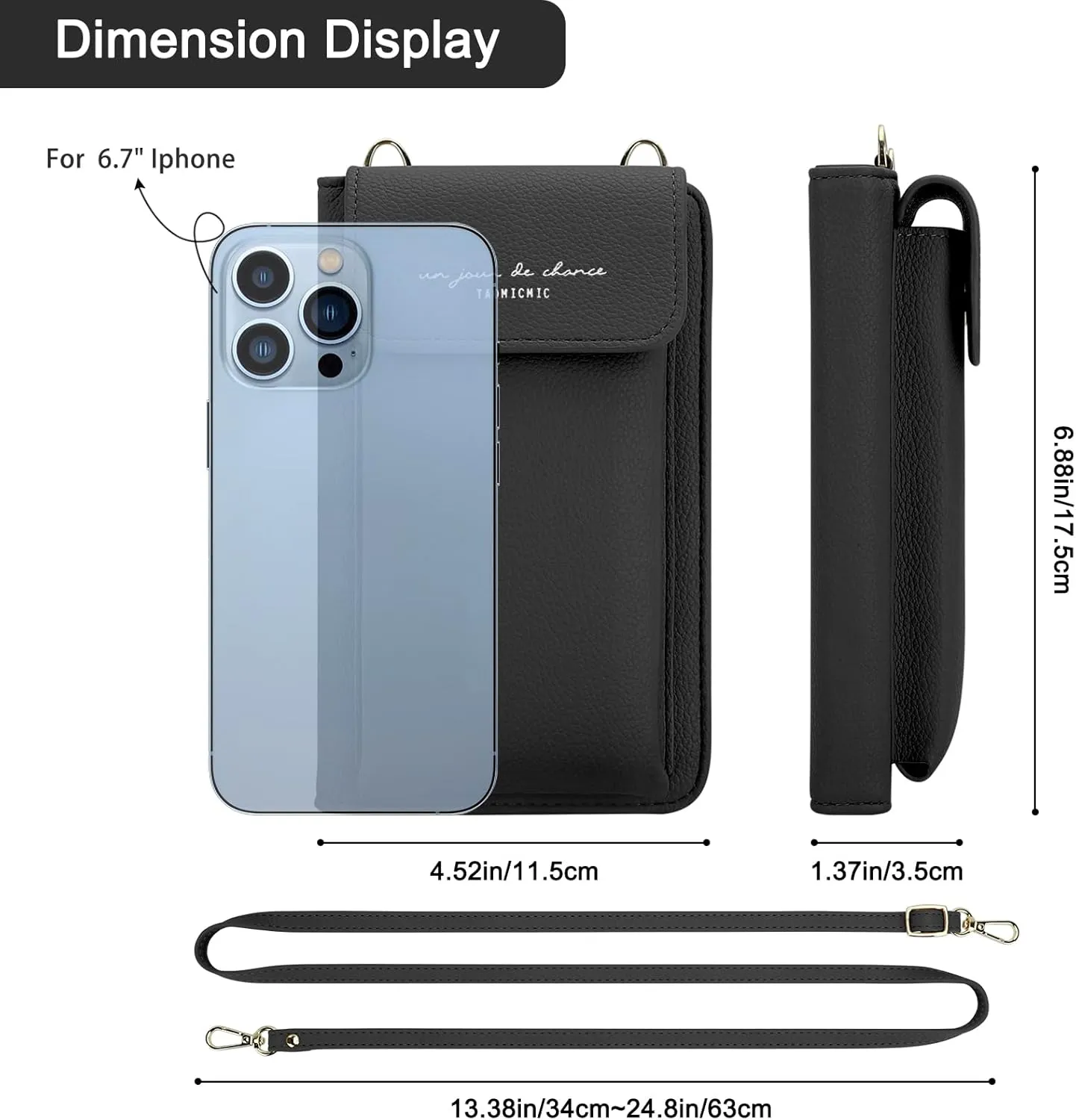 DOB SECHS Leather Passport Wallet Crossbody Phone Bag, RFID Blocking Passport Holder Credit Cards Case for Women