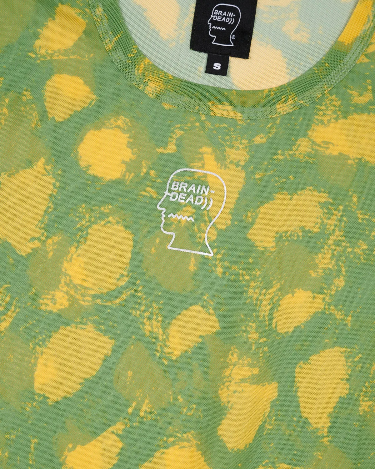 Dot Hyper Mesh Bell Sleeve Top - Lime