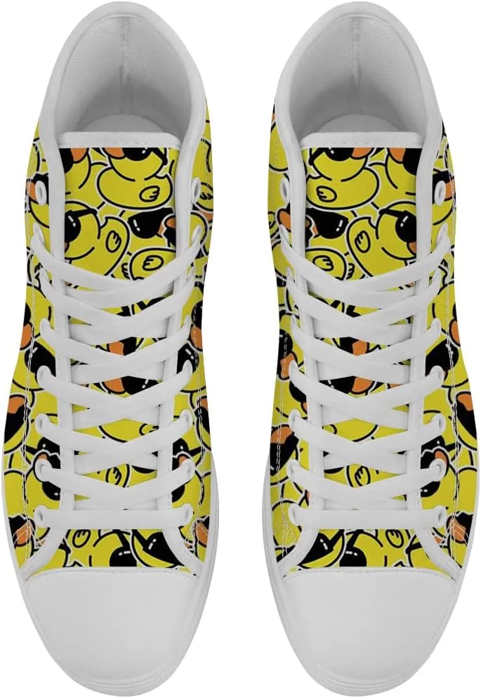 Duck High Top Canvas Shoes for Men Women High Top Sneakers Casual Shoes Gifts for Boys Girls