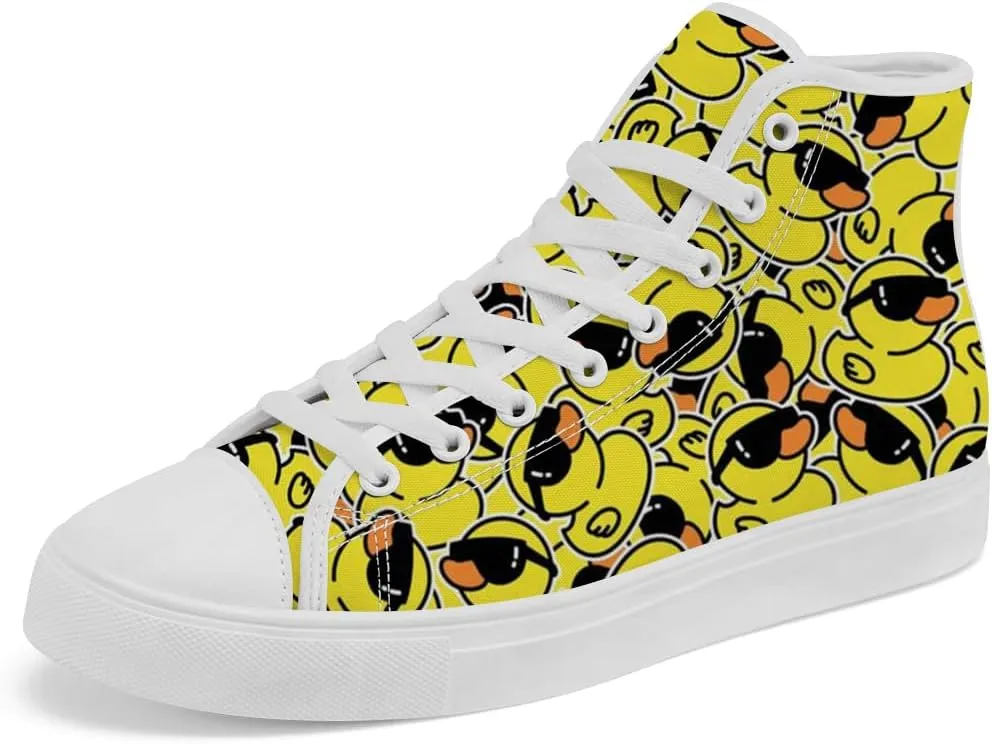 Duck High Top Canvas Shoes for Men Women High Top Sneakers Casual Shoes Gifts for Boys Girls