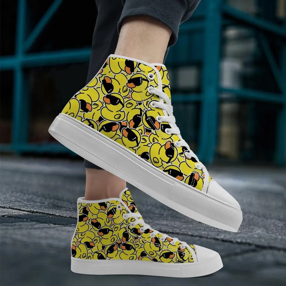 Duck High Top Canvas Shoes for Men Women High Top Sneakers Casual Shoes Gifts for Boys Girls