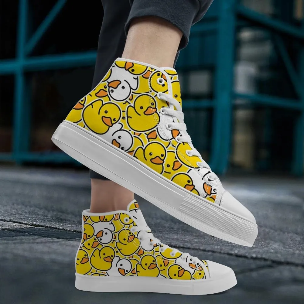 Duck High Top Canvas Shoes for Men Women High Top Sneakers Casual Shoes Gifts for Boys Girls