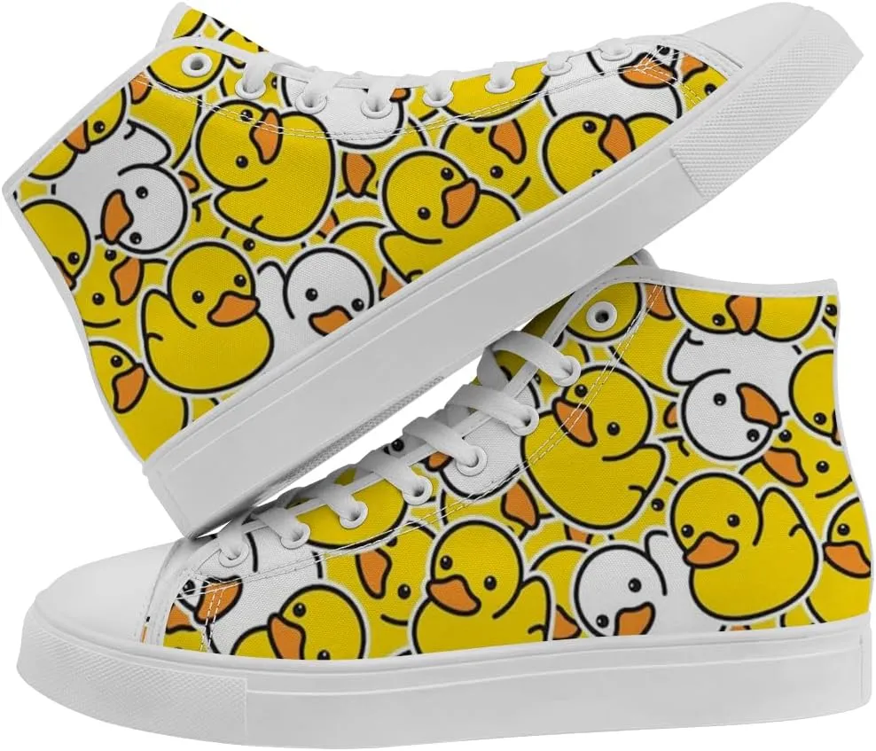 Duck High Top Canvas Shoes for Men Women High Top Sneakers Casual Shoes Gifts for Boys Girls