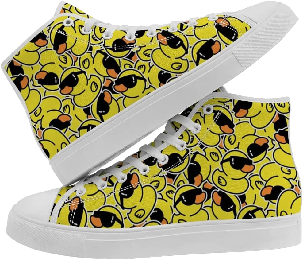 Duck High Top Canvas Shoes for Men Women High Top Sneakers Casual Shoes Gifts for Boys Girls