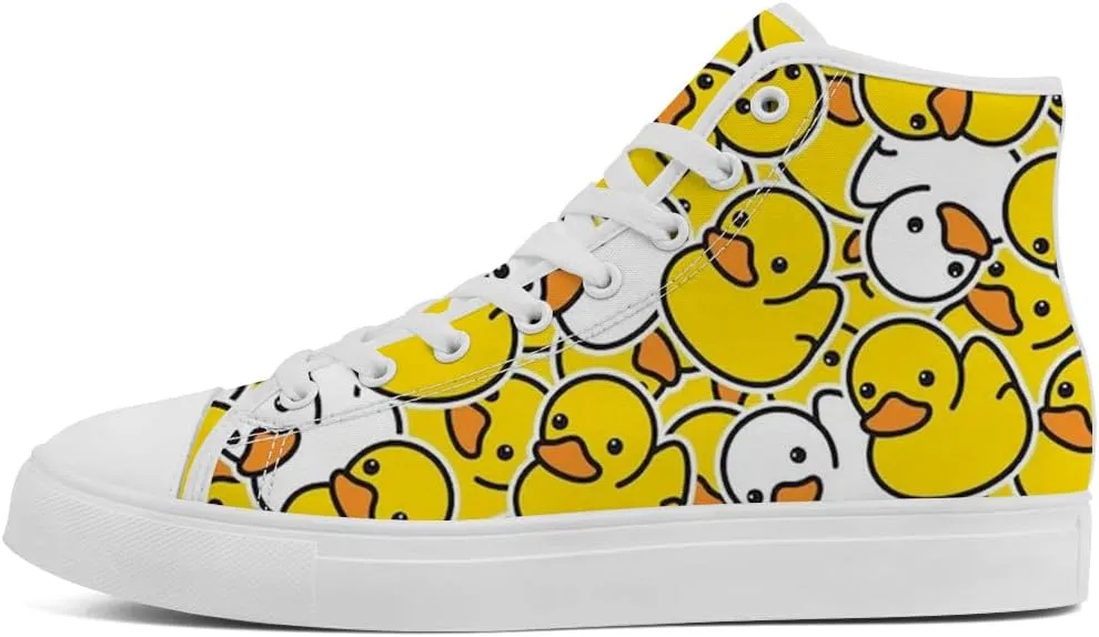 Duck High Top Canvas Shoes for Men Women High Top Sneakers Casual Shoes Gifts for Boys Girls