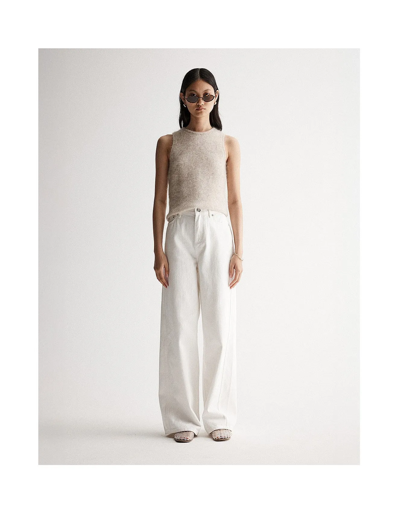 Elka Abigail Knit Tank White Marle