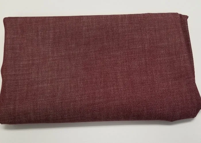 End of Bolt:1/2 yard of Cone Mills Non-Stretch Fashion Denim Burgundy - 9.5 oz- Remnant