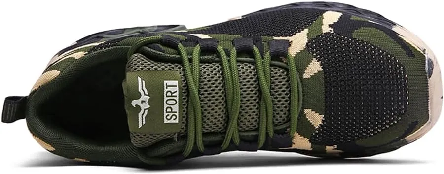 ESXGED Womens Camouflage Running Sneakers Mens Breathable Trail Hiking Walking Shoes Non Slip Casual Workout Footwear