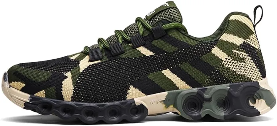 ESXGED Womens Camouflage Running Sneakers Mens Breathable Trail Hiking Walking Shoes Non Slip Casual Workout Footwear