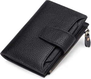 Falan Mule Women's Genuine Leather Wallet, Compact Size, RFID Blocking, Includes Coin Pouch, Card Holders, 14 Slots